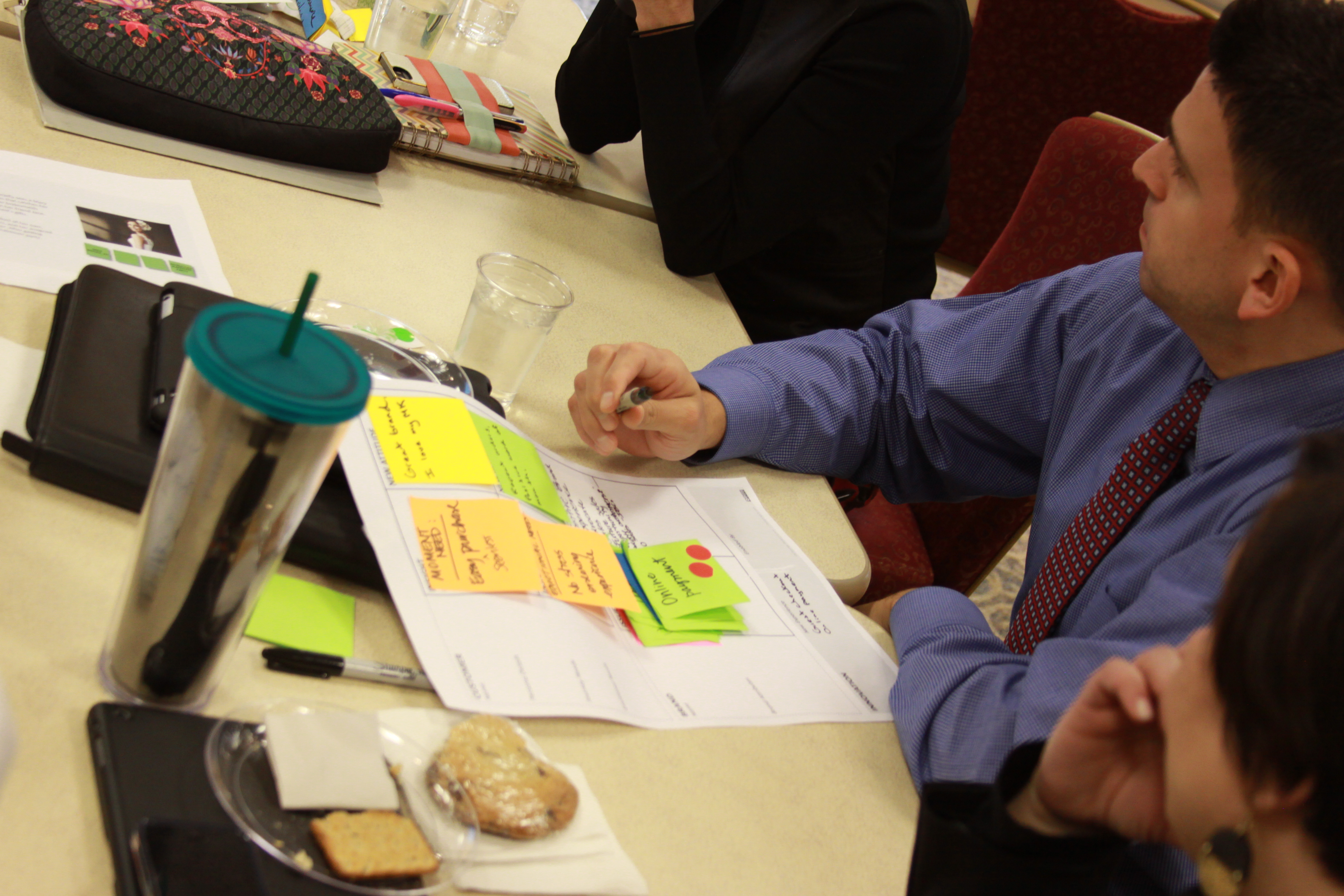Team working on journey mapping